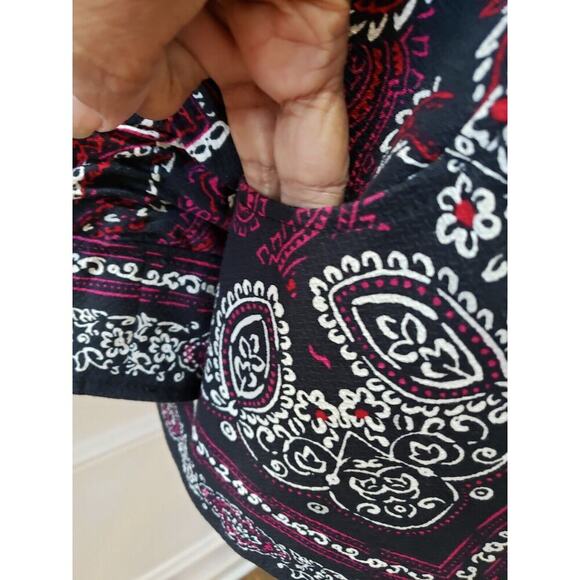 Coldwater Creek Women's Red & Black Cotton Long Sleeve Cropped Jacket Blazer 10 - Picture 9 of 15